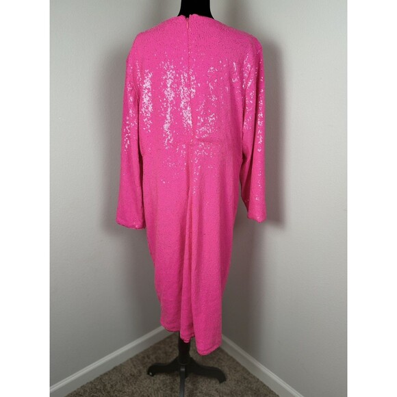 Torrid At The Knee Sequin Strong Shoulder Dress Pink size 24 - Picture 3 of 16